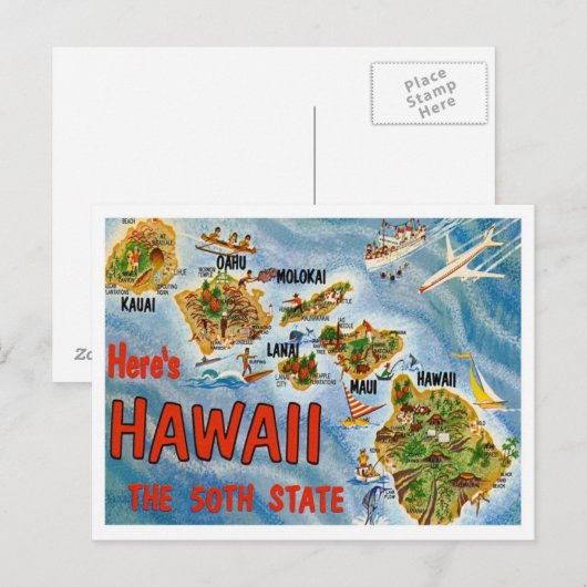 Grüße von Hawaii Postkarte (Vorne/Hinten)