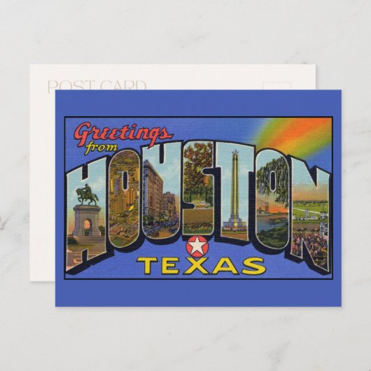 Grüße von Houston Texas Large Letter Postcard Postkarte (Vorne/Hinten)