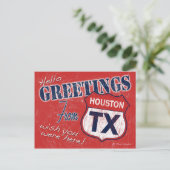 Grüße von Houston Texas Postcard Postkarte (Stehend Vorderseite)