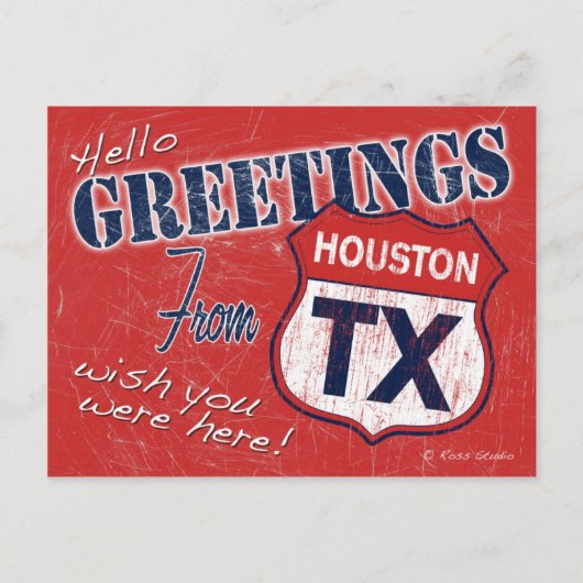 Grüße von Houston Texas Postcard Postkarte (Vorderseite)