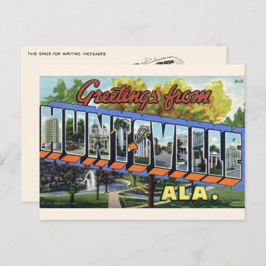 Grüße von Huntsville, AL Postcard Postkarte (Vorne/Hinten)