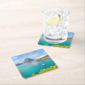 Grüße von Ibiza Rechteckiger Pappuntersetzer (Vor Ort)