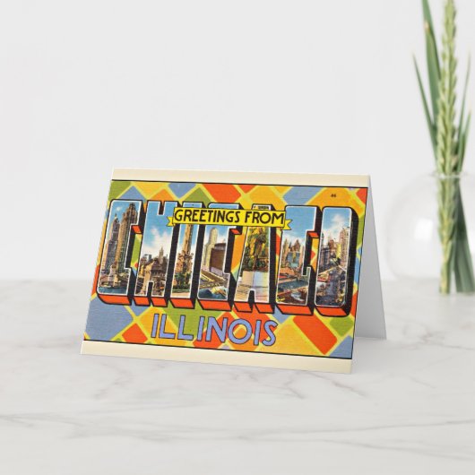 Grüße von Illinois Karte (Vorderseite)