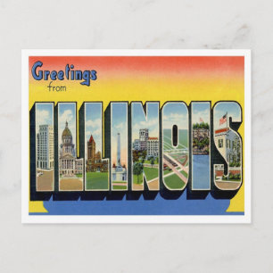 Grüße von Illinois Postkarte