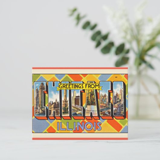 Grüße von Illinois Postkarte (Stehend Vorderseite)