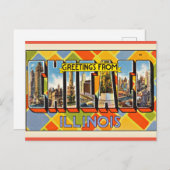 Grüße von Illinois Postkarte (Vorne/Hinten)