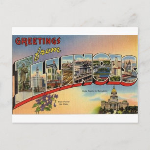 Grüße von Illinois Postkarte
