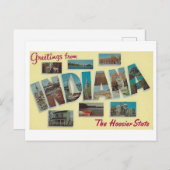 Grüße von Indiana Vintag Postcard Postkarte (Vorne/Hinten)