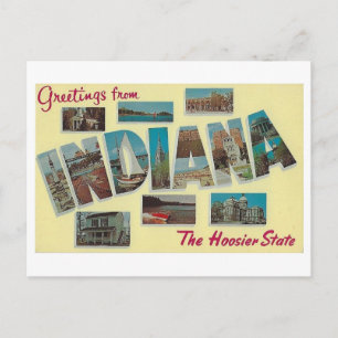 Grüße von Indiana Vintage Postkarte
