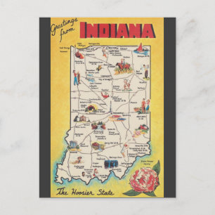 Grüße von Indiana Vintage-Postkarte Postkarte