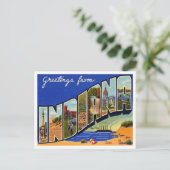Grüße von Indiana Vintage Travel Postkarte (Stehend Vorderseite)