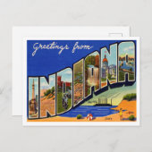Grüße von Indiana Vintage Travel Postkarte (Vorne/Hinten)