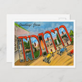Grüße von Indiana Vintage Travel Postkarte (Vorne/Hinten)