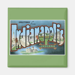 Grüße von Indianapolis Indiana! Vintag Magnet