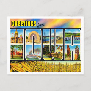 Grüße von Iowa Vintage Travel Postkarte