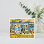Grüße von Iowa Vintage Travel Postkarte (Stehend Vorderseite)