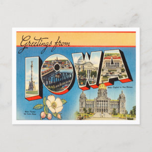 Grüße von Iowa Vintage Travel Postkarte