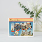 Grüße von Iowa Vintage Travel Postkarte (Stehend Vorderseite)