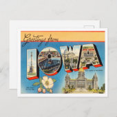 Grüße von Iowa Vintage Travel Postkarte (Vorne/Hinten)