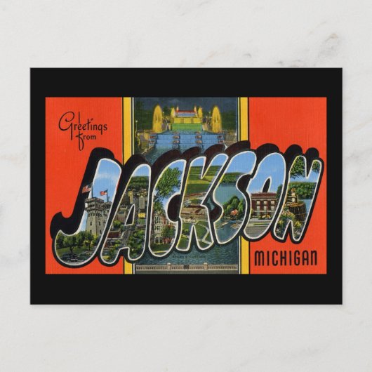 Grüße von Jackson Michigan Postkarte (Vorderseite)
