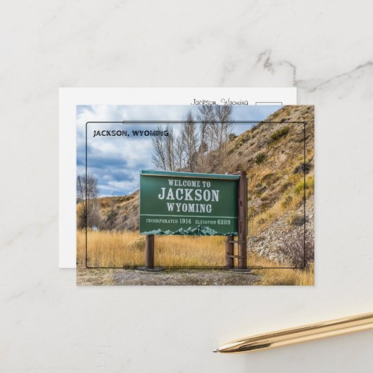 Grüße von Jackson, Wyoming Postkarte (Vorderseite/Rückseite Beispiel)