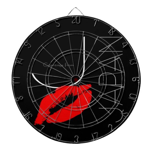 Grüße von Japan Red Lipstick Kiss Black Dartscheibe (vorne)