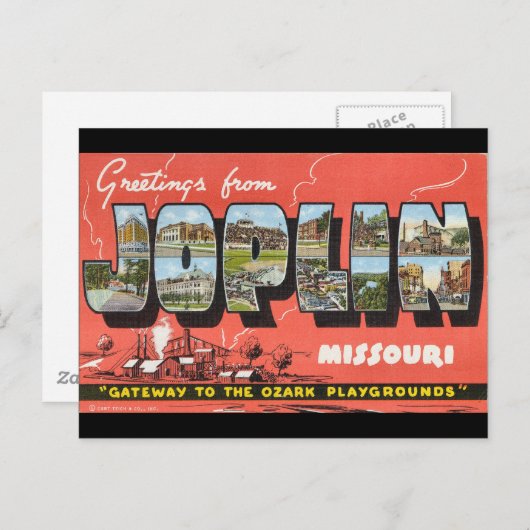 Grüße von Joplin Postkarte (Vorne/Hinten)