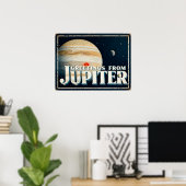 Grüße von Jupiter Retro Sci-Fi Poster (Heimbüro)
