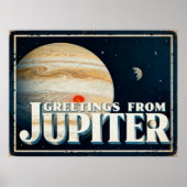 Grüße von Jupiter Retro Sci-Fi Poster (Vorne)