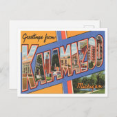 Grüße von Kalamazoo, Michigan Vintage Travel Postkarte (Vorne/Hinten)