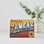 Grüße von Kansas Sunflower Postkarte (Stehend Vorderseite)