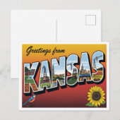 Grüße von Kansas Sunflower Postkarte (Vorne/Hinten)