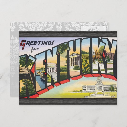 Grüße von Kentucky, Vintag Postkarte (Vorne/Hinten)