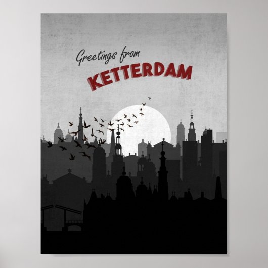 Grüße von Ketterdam Sechs Krähen Postkarte Kunst Poster (Vorne)