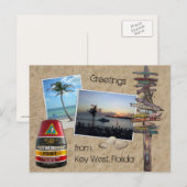 Grüße von Key West, Florida Postkarte (Vorne/Hinten)