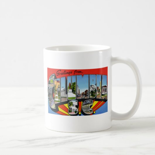 Grüße von Kolumbien South Carolina Kaffeetasse (Rechts)