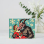 Grüße von Krampus Postkarte (Stehend Vorderseite)