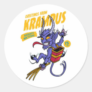 Grüße von Krampus Runder Aufkleber