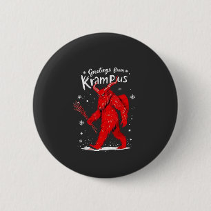 Grüße von Krampus Weihnachten Button