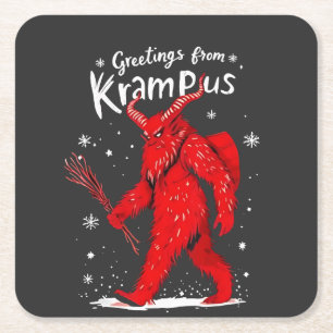 Grüße von Krampus Weihnachten Rechteckiger Pappuntersetzer