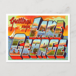 Grüße von Lake George, New York Reise Postkarte