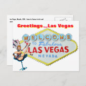 Grüße von Las Vegas Postkarte (Vorne/Hinten)