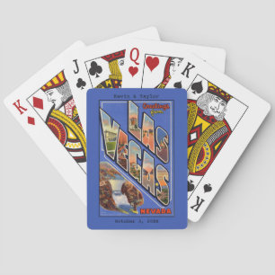 Grüße von Las Vegas Vintage Postkarte Spielkarten