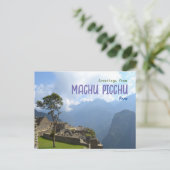 Grüße von Mach PIcchu Peru Landschaftliche Postkar Postkarte (Stehend Vorderseite)