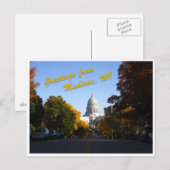 Grüße von Madison, WI Postkarte (Vorne/Hinten)