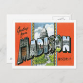 Grüße von Madison Wisconsin in US-Stadt Postkarte (Vorne/Hinten)