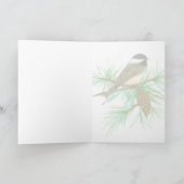 Grüße von Maine Black Capped Chickadee Karte (Innenseite)