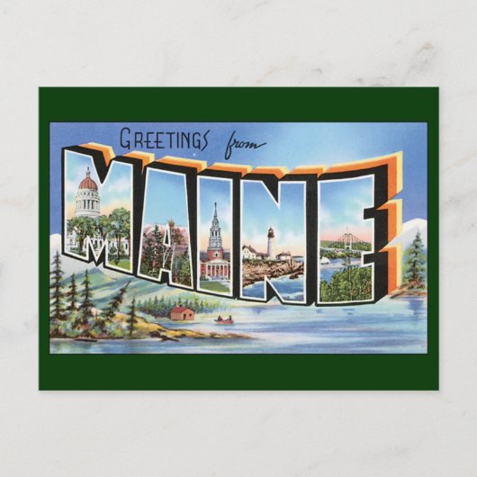 Grüße von Maine Postkarte (Vorderseite)