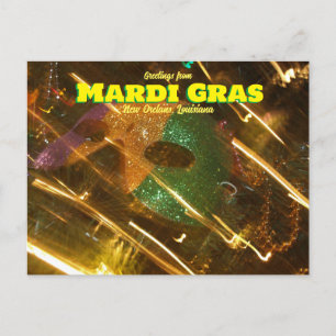 Grüße von Mardi Gras Louisiana Postcard Postkarte