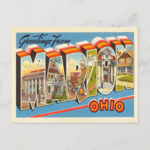 Grüße von Marion, Ohio Vintage Travel Postkarte